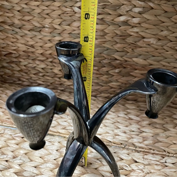Vintage Oneida Atomic Silverplate Candelabra Heirloom Mid Century Modern‎ 1950’s - Picture 6 of 7